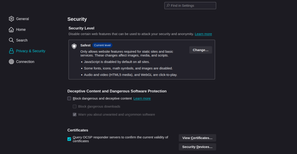 hardening tor browser